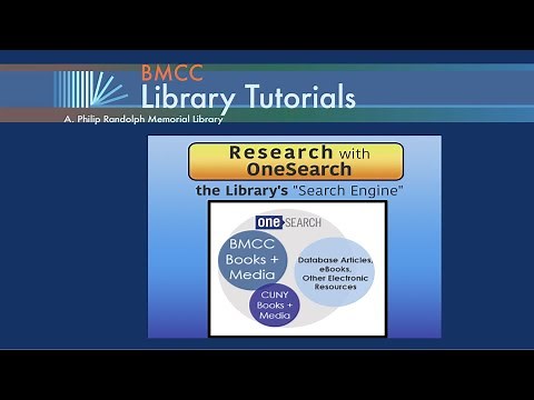 OneSearch: The Library's Search Engine