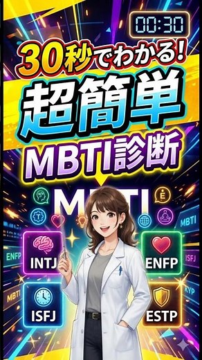 30秒で完了！超簡単なMBTI診断✨ #short#MBTI #性格診断 #心理テスト #あるある #自己分析
