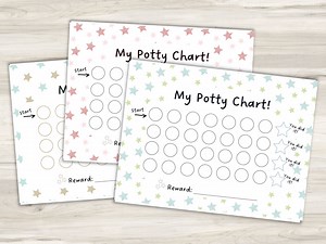 Printable Potty Training Chart | Toddler Potty Chart for Girls & Boys | Potty Training Sticker Chart | Kids Reward Chart Printable - Etsy