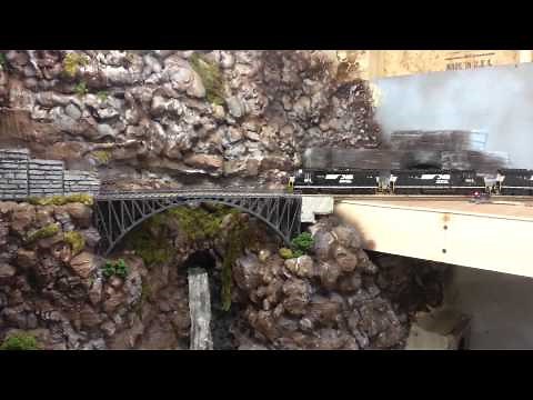 Ho scale layout waterfall and helix