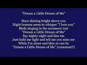 DREAM A LITTLE DREAM OF ME Lyrics Words text trending sing along song music