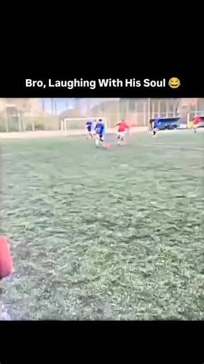 Fact Samjho | A wide-shot football field scene shows a player in red sprinting toward the ball while another, dressed in blue, collapses into unstoppable... | Instagram