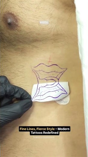 Bold Lips Tattoo with Venom Style 💫