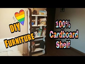 DIY - Cardboard Shelf / Cardboard Furniture: how to make shelf from cardboard: