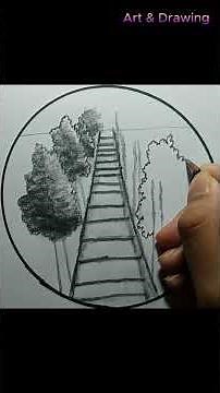 How to Draw a Railway Track Scene (Perspective & Shading Tutorial) | Nature Sketch #artandcraft