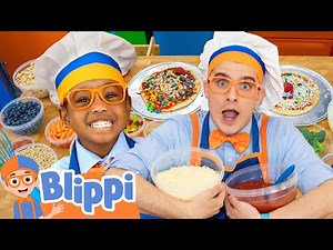 Wacky Pizza Challenge with Blippi & Navaeh! 🍕🎉 Learn to make a CRAZY Pizza | Videos for Kids