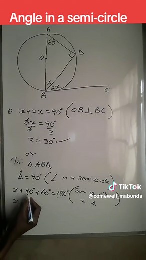 Understanding Angles in a Semi-Circle with Tangents