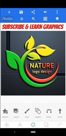 Nature logo design in pixellab #logo #logodesign #akashonlineschool #shorts #pixellab #ytshorts
