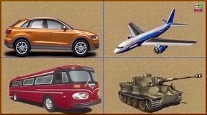 Learn sounds and names of transport vehicles for children, toddlers and babies