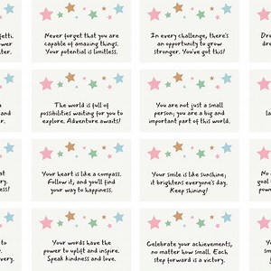 Inspirational Message Cards for Kids & Teens (printable) - Etsy