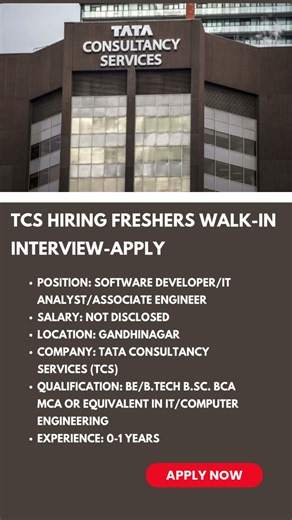 TCS Hiring Freshers Walk-in Interview-Apply | Link in Description | #job #shots #tcsjobs