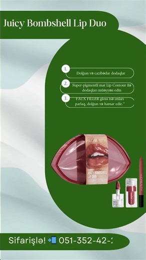 💄 Juicy Bombshell Lip Duo – Sifarişlə!