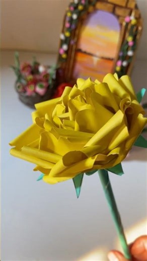 How To Make Paper Rose | Yellow Paper Rose | DIY Paper Flowers 💐