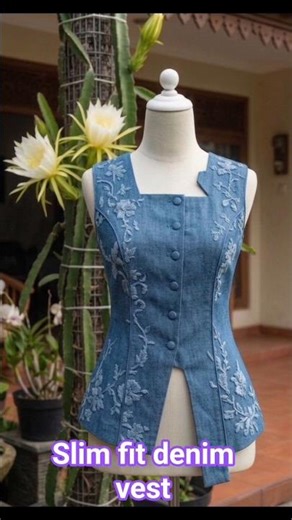 denim slim fit vest pattern. #slimfitvest #fashiondesign #sewingtutorial #diy