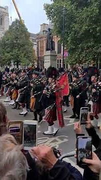 Massed pipes and drums at the funeral of HM Queen Elizabeth II.