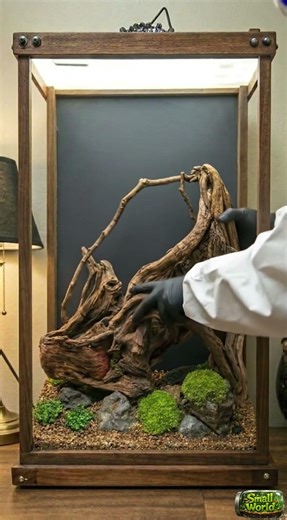 I create a miniature natural home for the chameleon i caught in the garden.