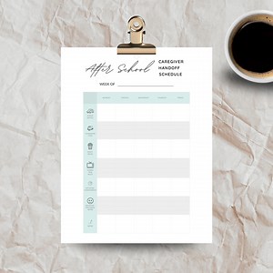 After-school Caregiver Handoff Schedule | Daily Snapshot Planner for Babysitters, Nannies & After School Routine - Etsy