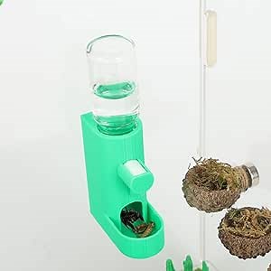 Small Animal Water Feeder, Magnetic Hanging Feeder & Hidden Cave - Accessories for Jumping Spiders, Wolf Spiders, Mantises, Arboreal Animals & Other Small Creatures - 5ML Capacity (Green)