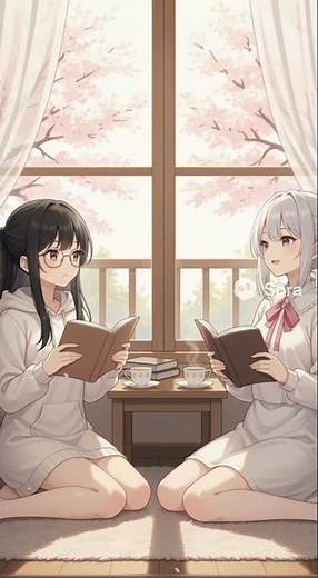 みったさんとアメリアが読書をしています。どんな会話が聞けるかな？