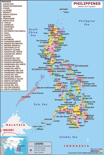Philippines Regions  and Capitals List and Map | List of Regions  and Capitals in Philippines