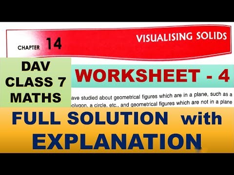 DAV CLASS 7 MATHS CHAPTER 14 | WORKSHEET 4 | FULL SOLUTION | MATHS SOLUTION | EXPLANATION