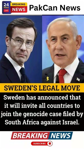 Sweden Reportedly Backs South Africa’s ICJ Case Against Israel | PakCan News