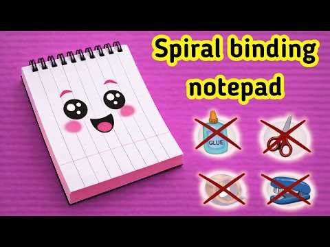 DIY spiral binding mini notepad|How to make mini notebook|No glue paper craft l|Easy paper craft