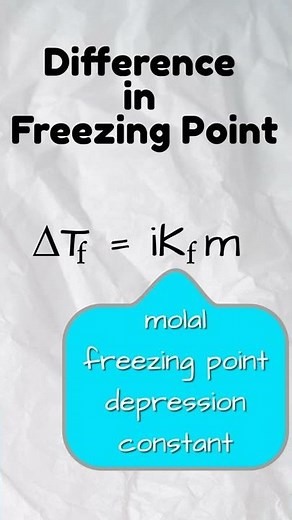 How to Calculate the Freezing Point Depression, the equation and the explanation #shorts