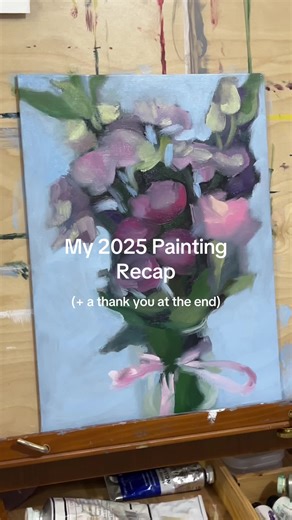 2025 painting recap 🌷🧸 14 of them!! #fyp #paintingrecap #oilpainting #artcollection