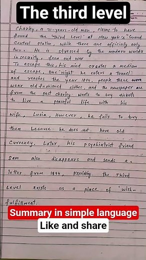 Summary of" the third level" #english #cbse #class12 #summary#the third level#UP Board