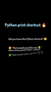 🔥 Python Print Shortcut You Should Know!2. Stop Using Long Print Statements in Python 😱#viralshort