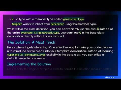 Using typename Dependently in Base Class Names in C+ + Templates