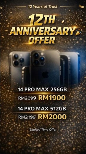 ✨12th Anniversary | Save Up RM250 | Scv Global #iphone #iphone14promax #12thanniversary #scvglobal
