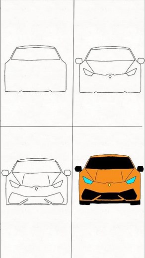 How to Draw Lamborghini Car Easy 🔥 (Step by Step) Easy Lamborghini Drawing Tutorial 🏎️ Beginners