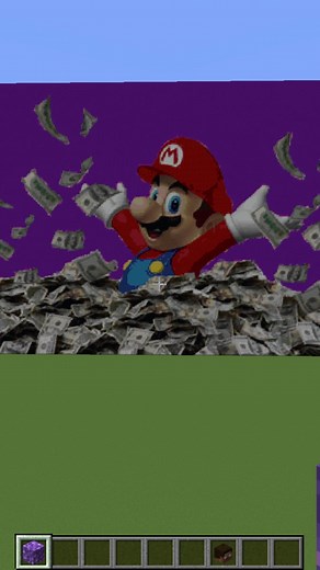 Mario is making lots of mula! @beesechurger_73 🤑 #minecraft #minecraftmemes #minecraftmusic