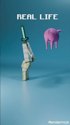 Minecraft vs Real Life Simulations in Blender