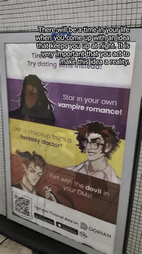 Dorian on Instagram: "Founder POV: when we set out to change who gets to make games, I never thought reality would exceed our expectations. Today our creators have their work on billboards all over London! Big shoutout to: @thecursegame @themagicshop_games @thearcanagame Tag creators who deserve to be on billboards next! #datingsim #indiegame #thearcanagame #thearcana #dorianapp #visualnovel #julianthearcana #hellbentgame"