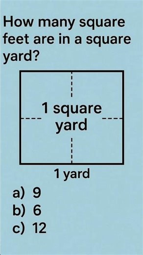 How many square feet are in a square yard? #brainchallenge #brainteaser #challenge