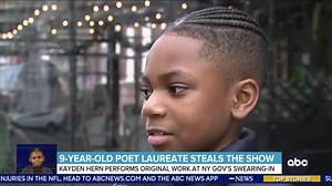 2.3K views · 75 reactions | 9-YEAR-OLD POET STEALS THE SHOW: ABC’s Will Ganss has more on the fourth-grader who delivered a powerful speech at New York Governor Kathy Hochul’s inauguration ceremony. | World News Now | Facebook
