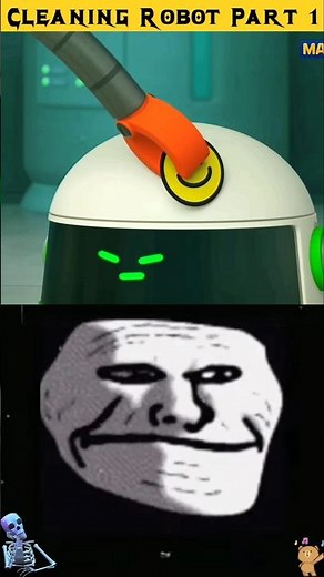 funny 🥶 troll face meme || maca and roni ❤️ Cleaning Robot 1 #troll ‎@MacaAndRoni