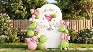 I'm Just a Tini Bit Older Arch Backdrop Cover 6.6ft Spandex Stretchy Covers Pink Bow for Espresso Martini Party Decorations Birthday Bachelorette Anniversary Classy Cocktail Party