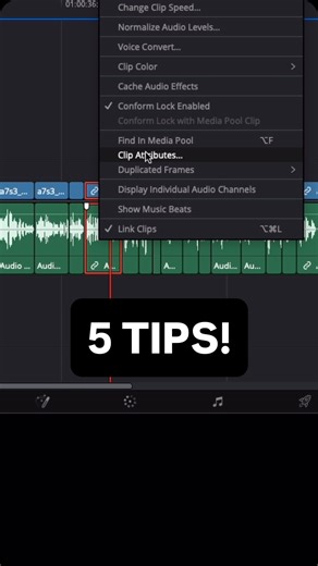 Bryce on Instagram: "5 DAVINCI RESOLVE TIPS 🖐️ #davinciresolve #davinciresolvestudio #davinciresolvetutorial"
