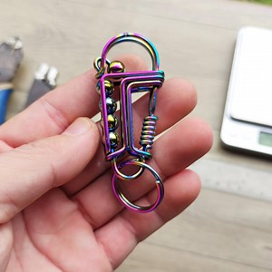 Rainbow Carabiner Keychain – Handmade Stainless Steel EDC | Minimalist Accessory - Etsy