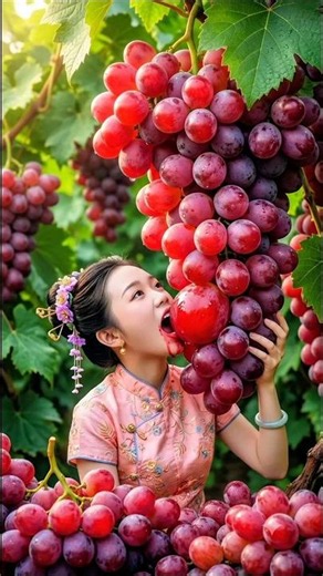 Amazing Giant Fruit Harvest 🍒 | Beautiful Village Fruit Picking #Shorts #fruitsworld #yammy