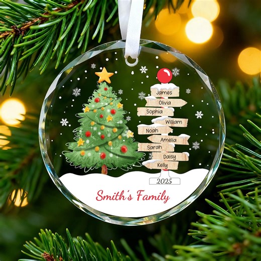 Family Name Christmas Tree Ornaments,grandkids Names,2025 Personalized Ornament With Names,christmas Tree Ornament,family Holiday Keepsake - Etsy UK
