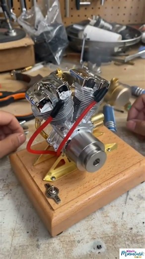2.2cc Mini Double-cylinder Four-stroke Engine Model #jaidmeel #viralvideo #engine #tractor #motor