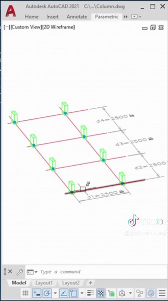 Restringir columnas paramétricas en AutoCAD. #Structure #parametricarchitecture #Design #Architecture #AutoCAD