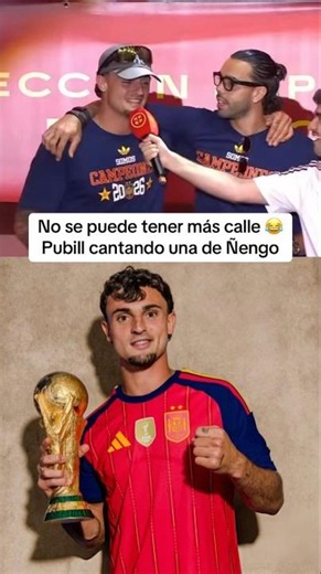 MARC PUBILL SINGING a ÑENGO FLOW SONG at SPAIN'S CELEBRATION #soccer