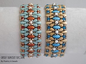FREE Earring Tutorial With Bracelet Tutorial, Gatsby Bracelet Tutorial, Beaded Bracelet Pattern, Irisduo, Dropduo, Art Deco Bracelet, PDF - Etsy