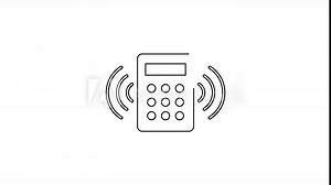 Black line Security system control panel with display icon isolated on white background. Keypad of security system for entering inside. 4K Video motion graphic animation